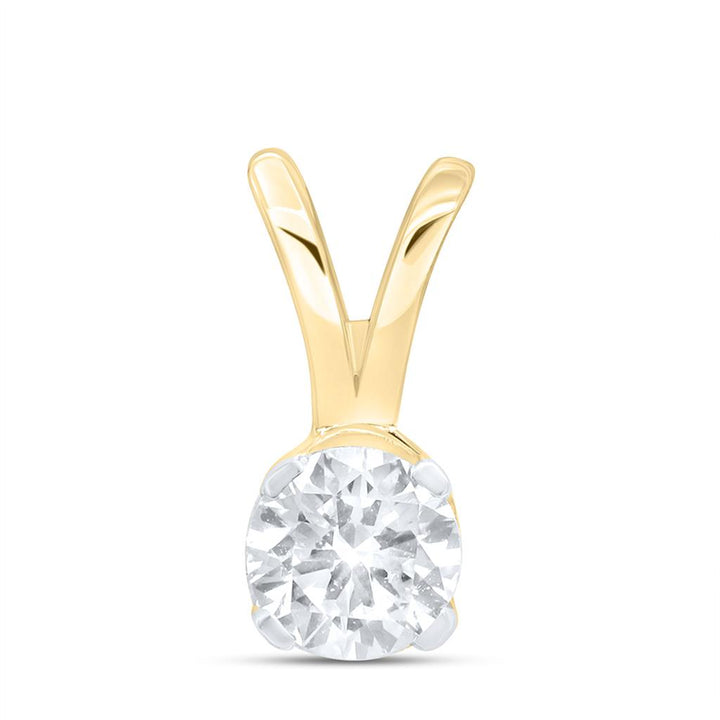 Certified 1/4 ct Diamond Solitaire Pendant, 14K Gold