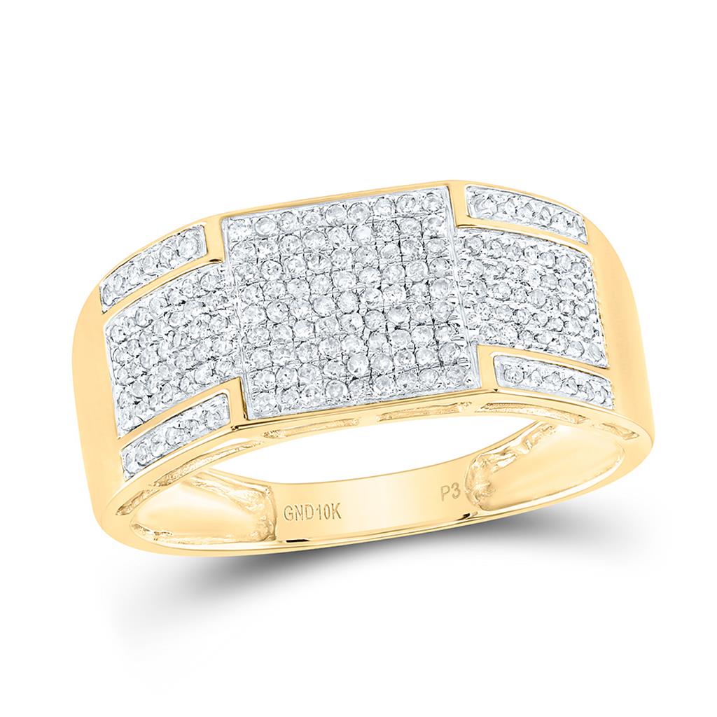 3/8 ct Diamond Men's Band Ring in 10K Yellow Gold