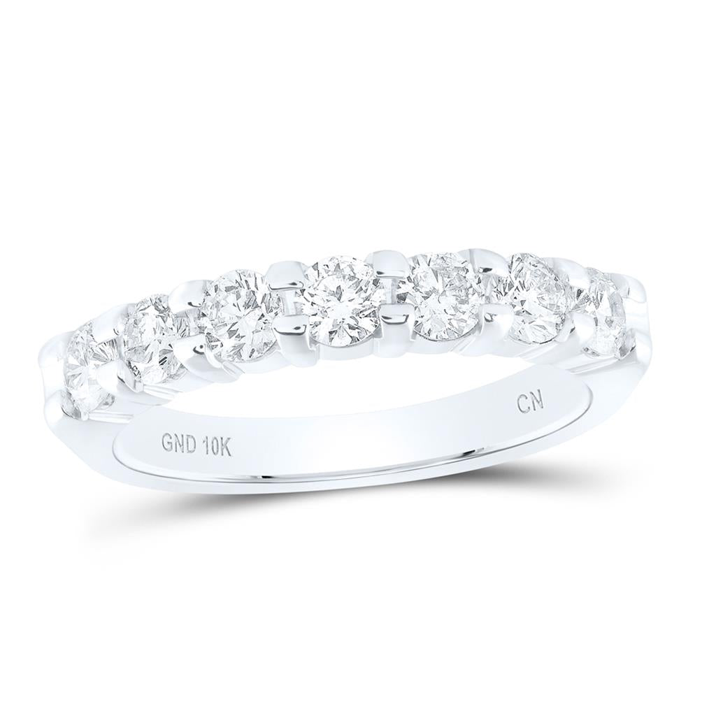 1 ct Diamond Single Row Comfort Fit Wedding Band, 14K