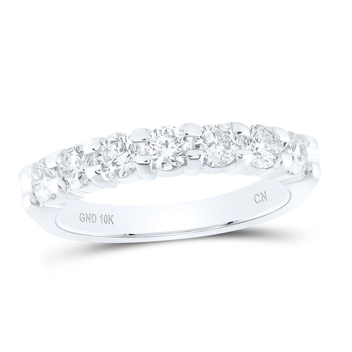 1 ct Diamond Single Row Comfort Fit Wedding Band, 14K