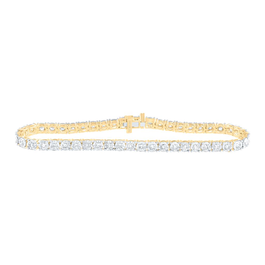 2 ct Classic Diamond Tennis Bracelet in 10K Yellow Gold