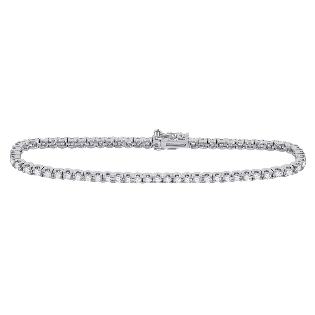 3 ct Classic Diamond Tennis Bracelet, 14K White Gold