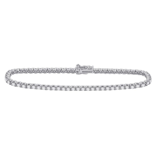 3 ct Classic Diamond Tennis Bracelet, 14K White Gold