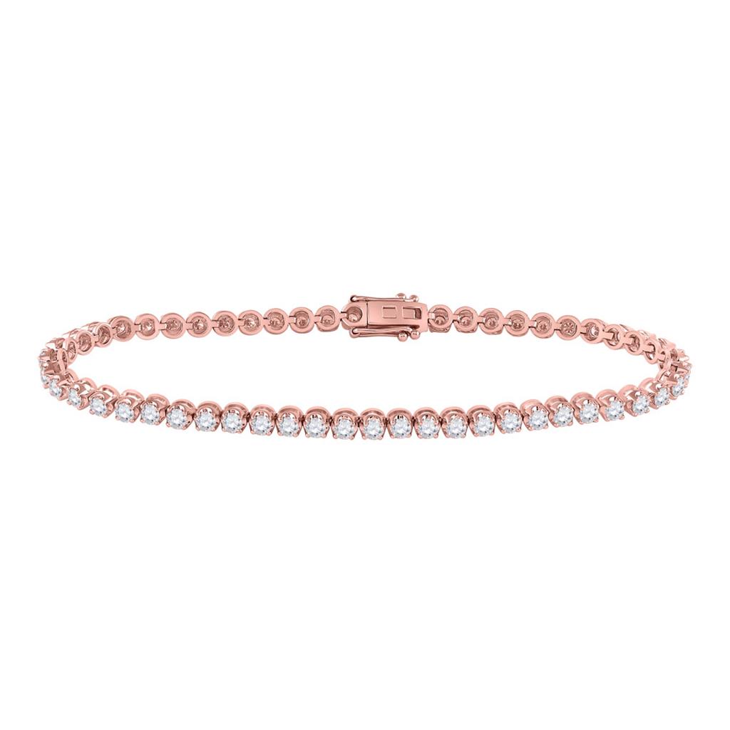 3 ct Diamond Tennis Bracelet in 14K Rose Gold