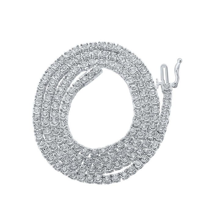 2-3/4 ct Diamond Link Chain Necklace, 18 Inch 10K White Gold