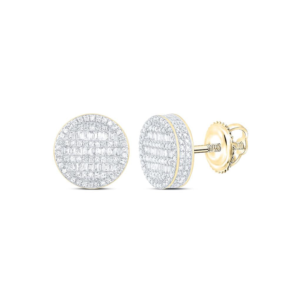 1 ct Baguette Diamond Circle Earrings in 10K Gold