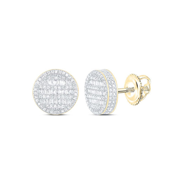 1 ct Baguette Diamond Circle Earrings in 10K Gold