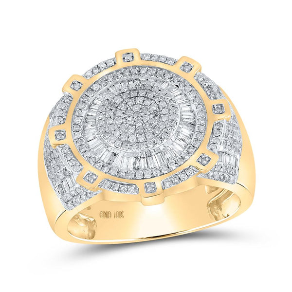 1 ct Baguette Diamond Circle Men's Ring in 10K Gold