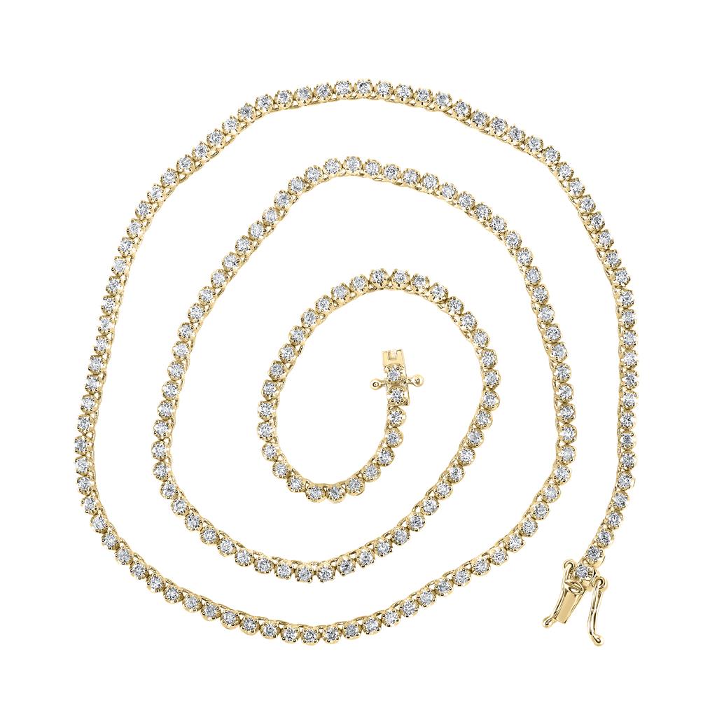 3-1/4 ct Diamond Tennis Chain Necklace, 18 Inch 14K Gold