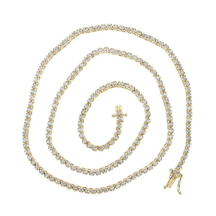 3-1/4 ct Diamond Tennis Chain Necklace, 18 Inch 14K Gold