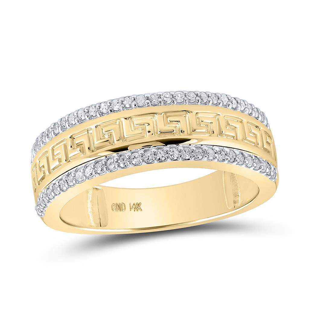 1/3 ct Diamond Greek Key Men's Band in 14K Gold