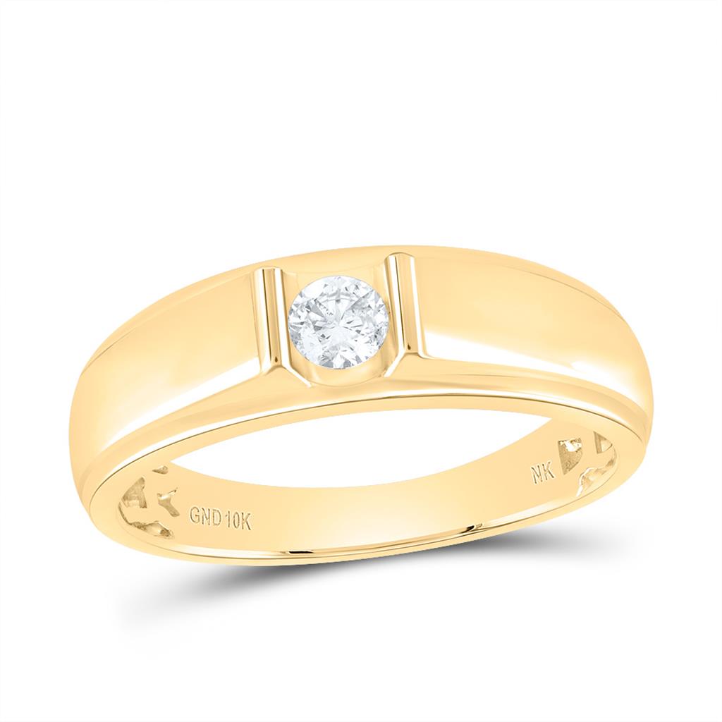 1/4 ct Diamond Solitaire Men's Band in 10K Gold