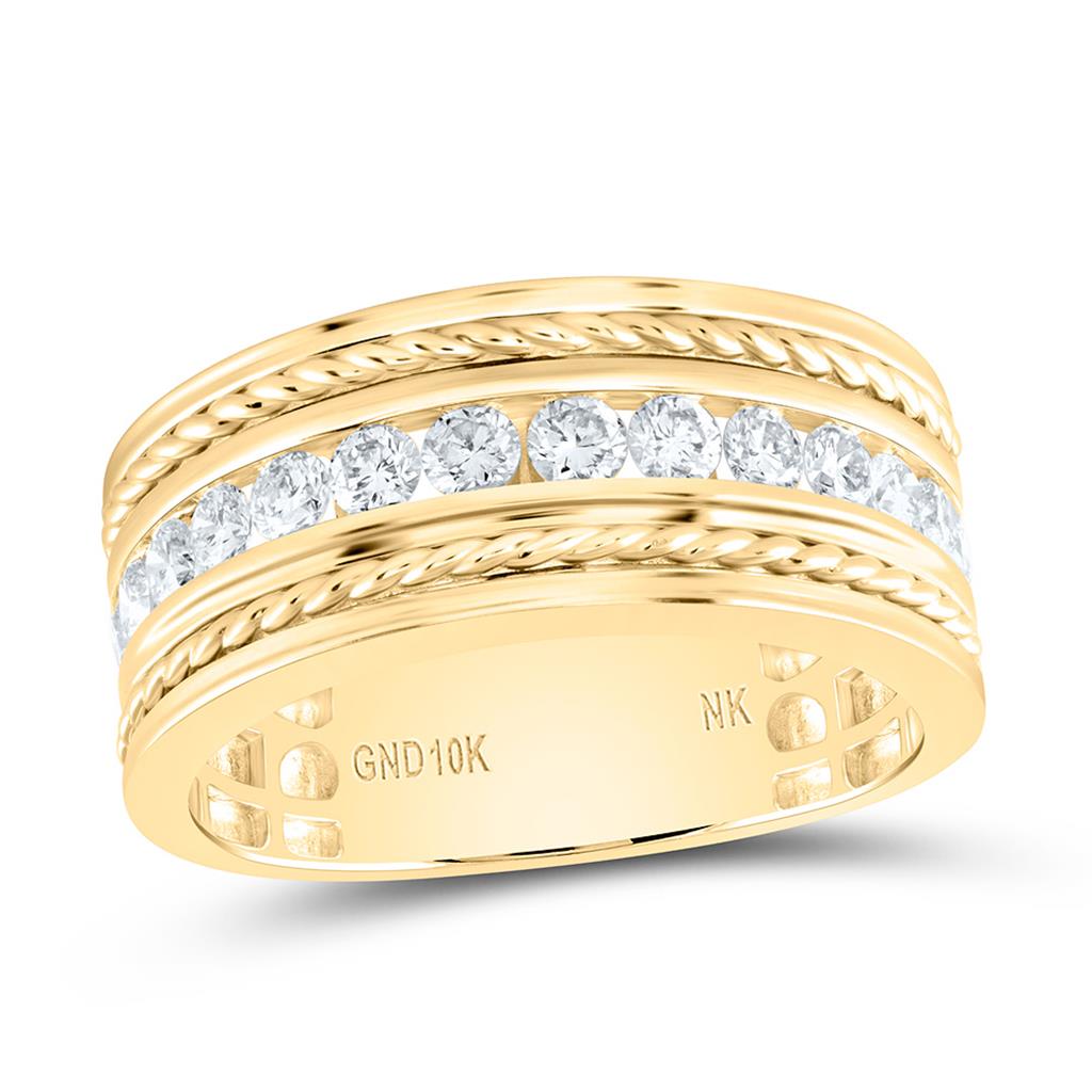 7/8 ct Diamond Men's Band in 10K Yellow Gold