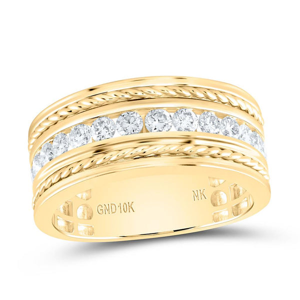 7/8 ct Diamond Men's Band in 10K Yellow Gold
