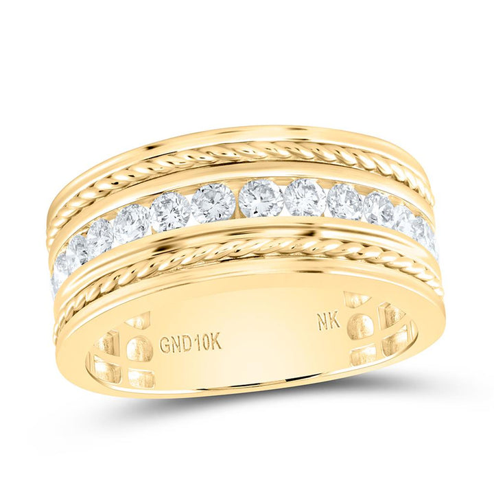 7/8 ct Diamond Men's Band in 10K Yellow Gold