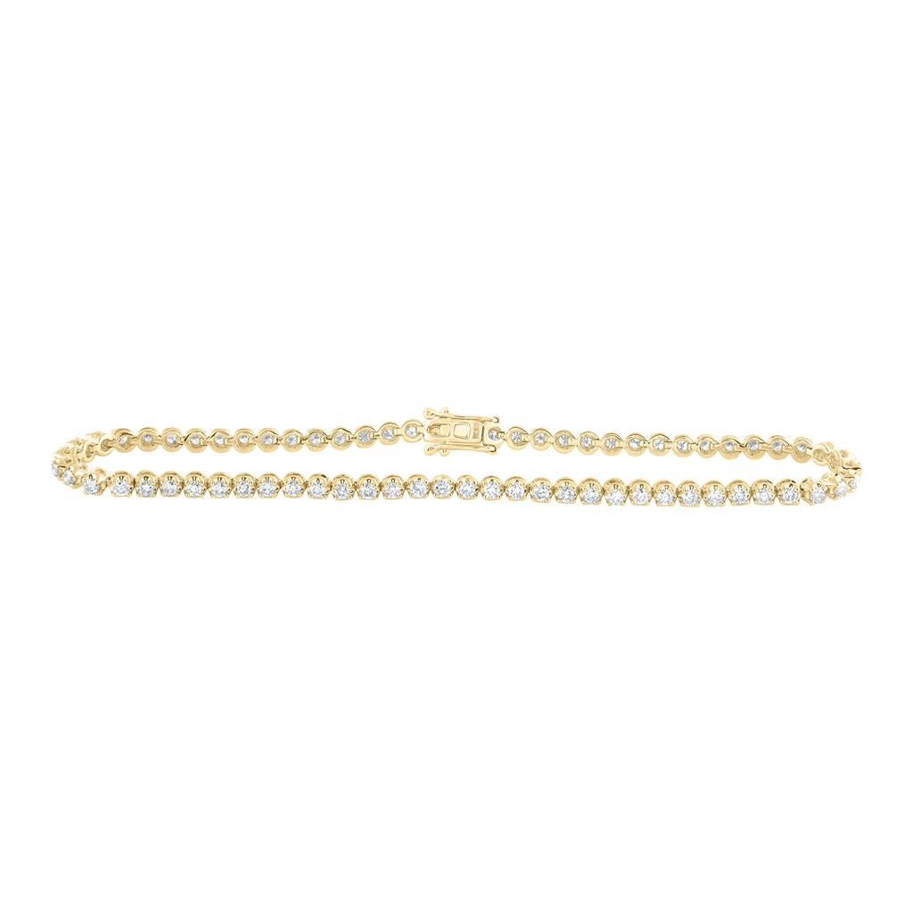 2-1/4 ct Diamond Tennis Bracelet, 8 Inch in 10K Gold