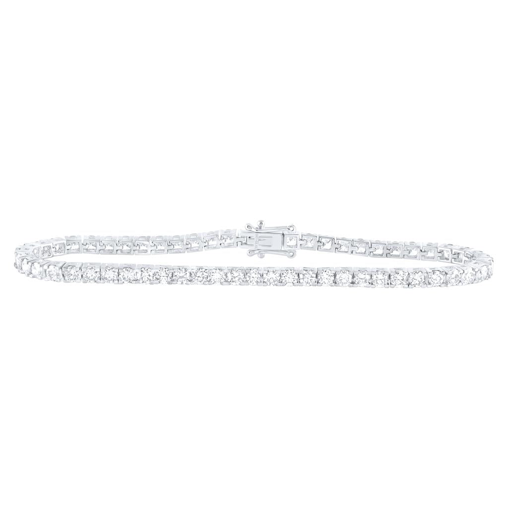 5 ct Diamond Tennis Bracelet, 7 Inch in 14K White Gold