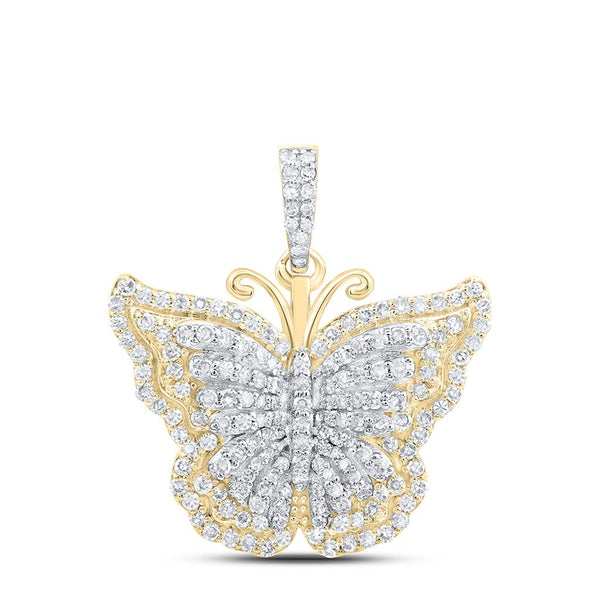 5/8 ct Diamond Butterfly Pendant in 10K Yellow Gold