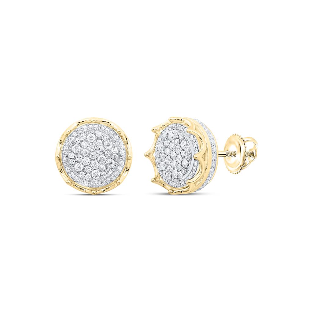 1 ct Round Diamond Men's Stud Earring in 10K Gold