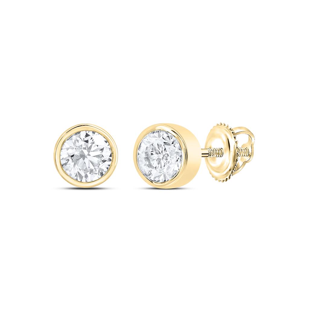 1/2 ct Diamond Solitaire Stud Earrings in 14K Gold