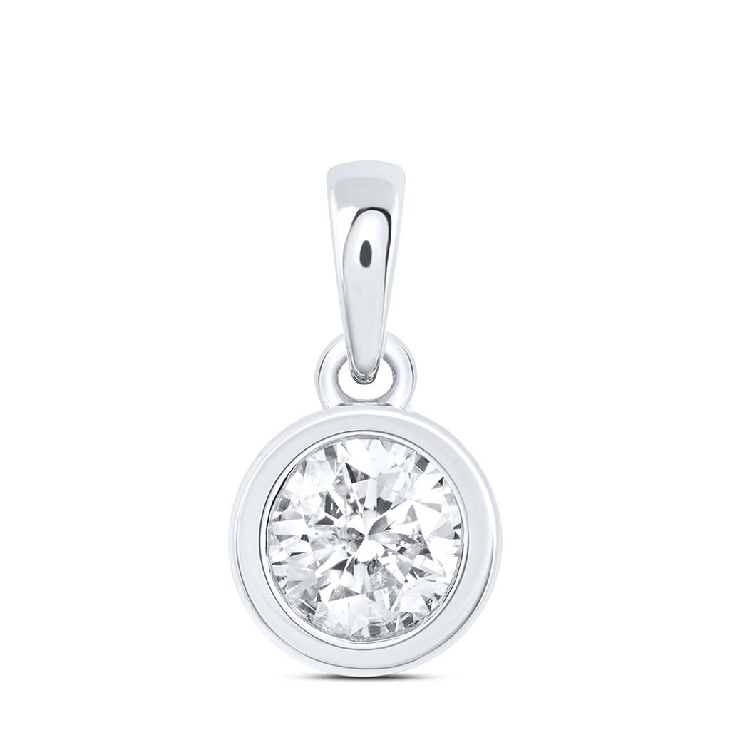 3/4 ct Diamond Solitaire Pendant in 14K White Gold