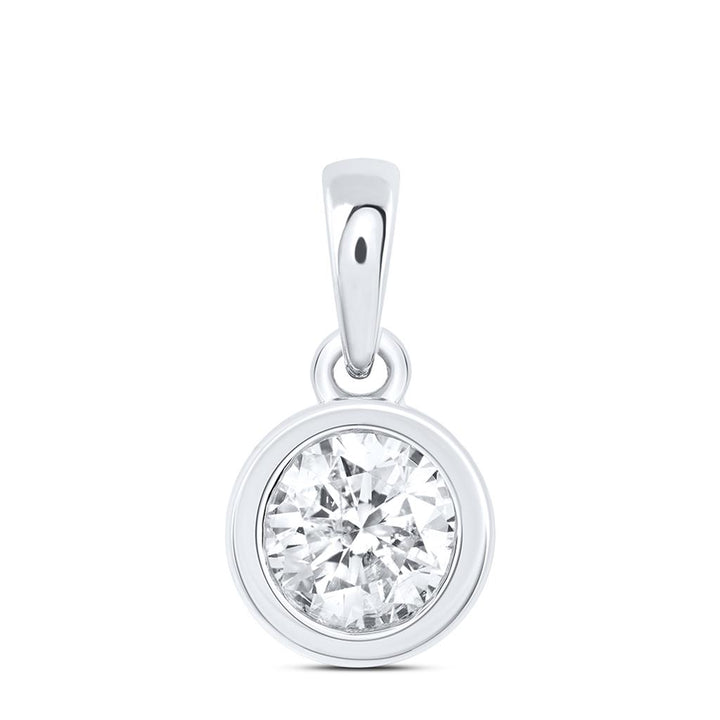 3/4 ct Diamond Solitaire Pendant in 14K White Gold