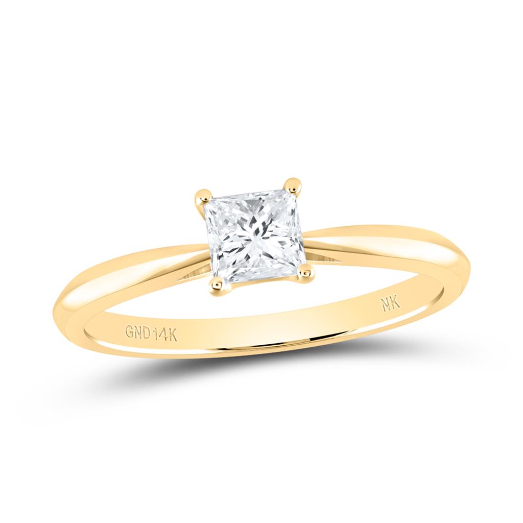 1 ct Princess Diamond Solitaire Engagement Ring, 14K Gold