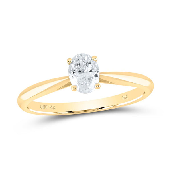 1 ct Oval Diamond Solitaire Engagement Ring, 14K Gold