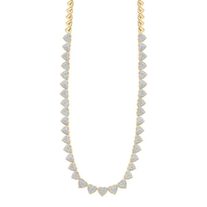 4 ct Diamond Heart Necklace, 17 Inch in 14K Gold