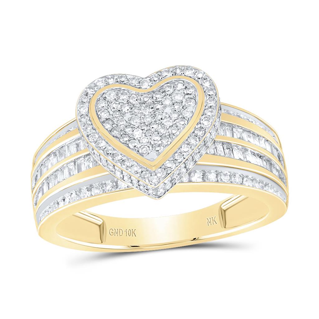 5/8 ct Diamond Heart Ring in 10K Yellow Gold