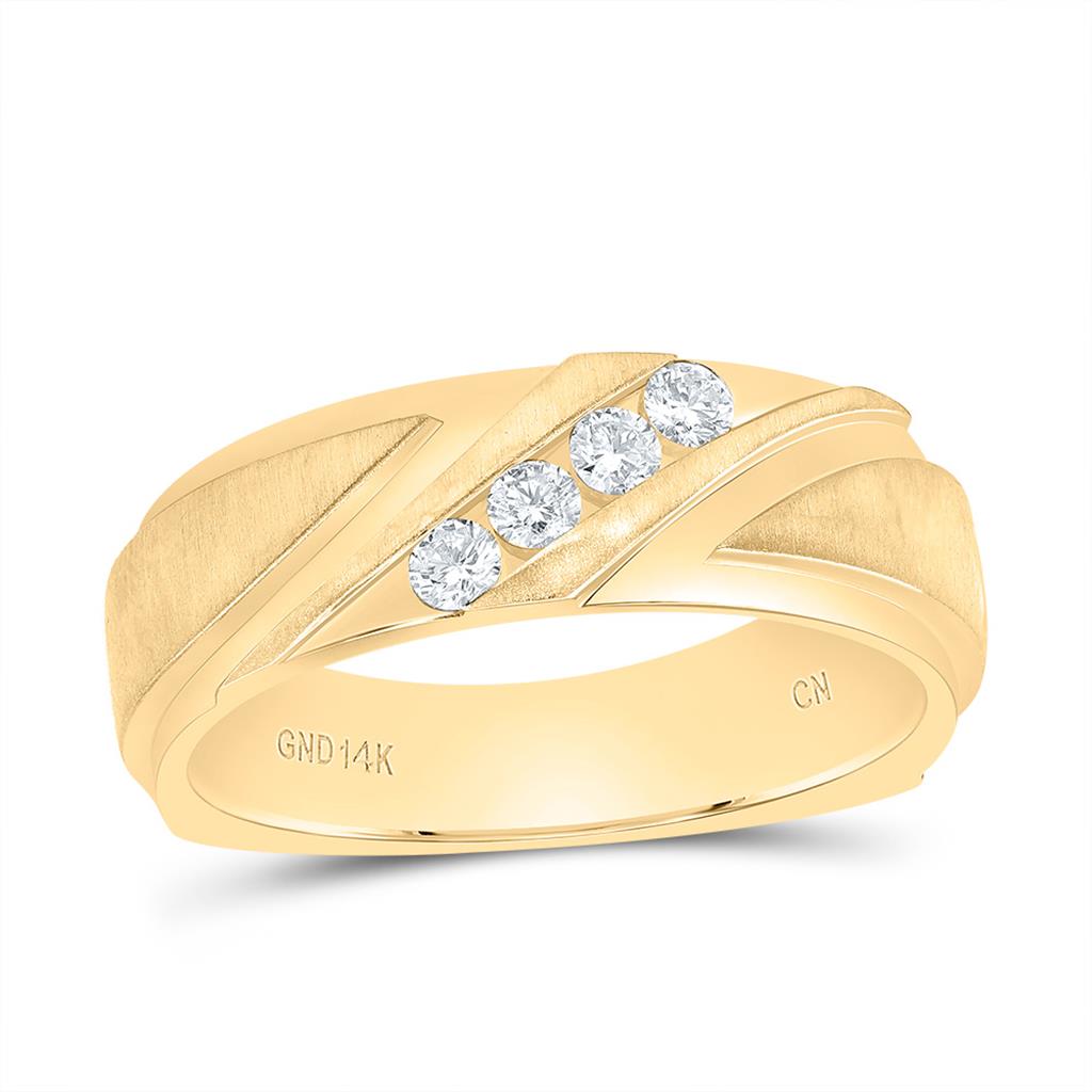 1/4 ct Diamond Men's Machine-Set Band in 14K Gold