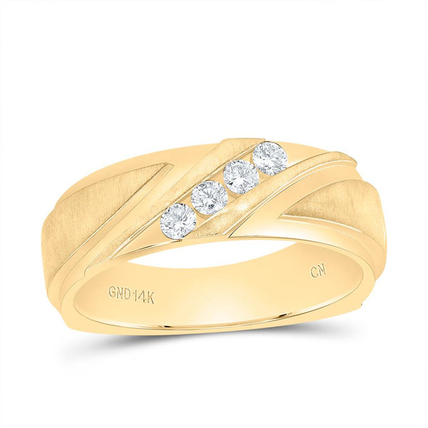 1/4 ct Diamond Men's Machine-Set Band in 14K Gold