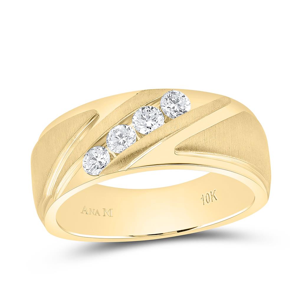 1/2 ct Diamond Machine-Set Men's Band in 10K Gold