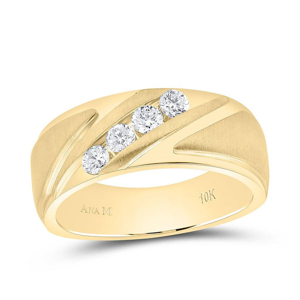 1/2 ct Diamond Machine-Set Men's Band in 10K Gold