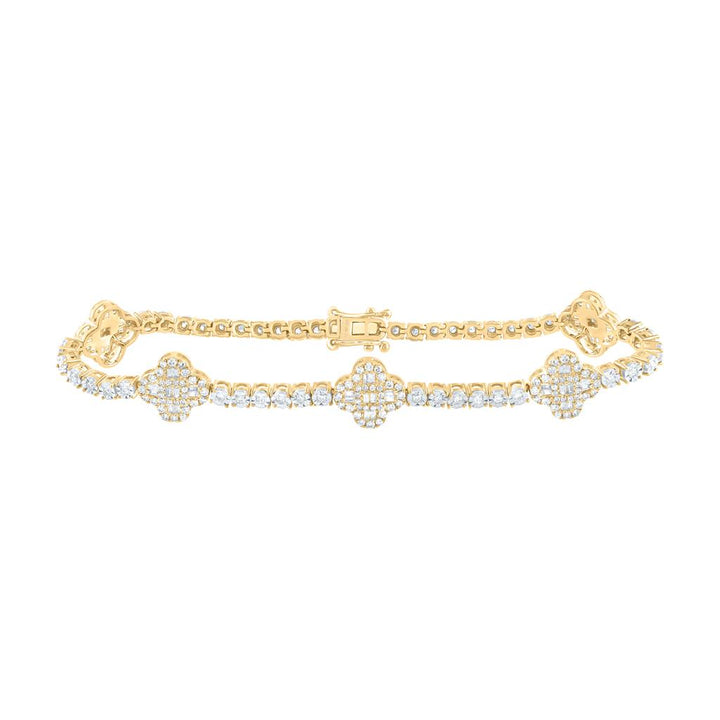 1-1/2 ct Diamond Clover Tennis Bracelet, 7 Inch