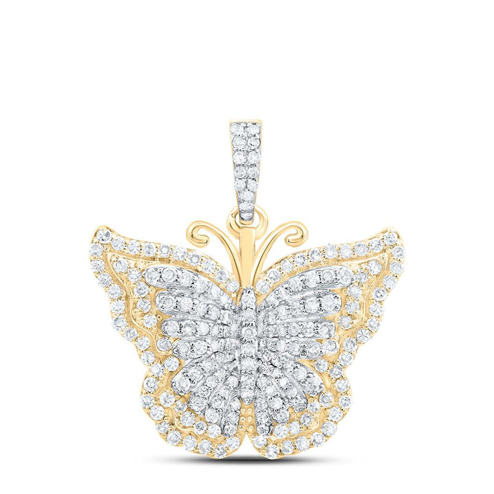5/8 ct Diamond Butterfly Pendant in 14K Yellow Gold