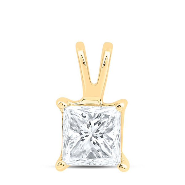 1/2 ct Princess Diamond Solitaire Pendant in 14K Gold