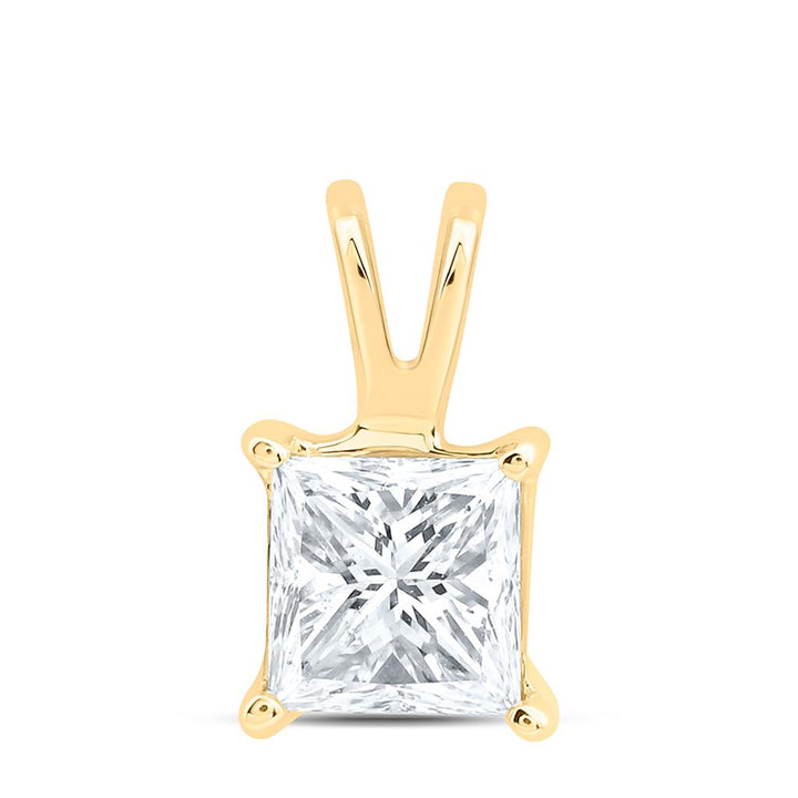1/2 ct Princess Diamond Solitaire Pendant in 14K Gold
