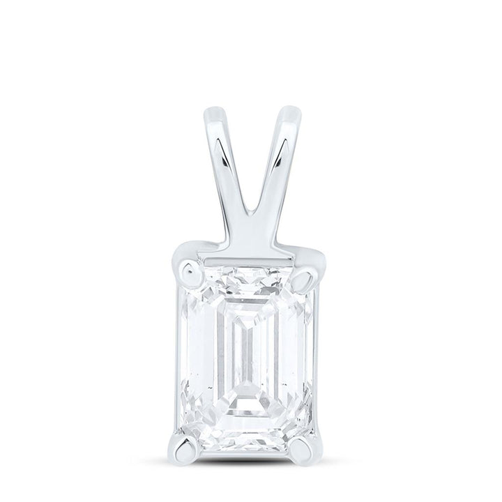 1/2 ct Emerald Cut Diamond Solitaire Pendant, 14K Gold