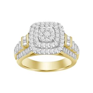 10kyg 1.50cttw Round/Baguette Ladies Diamond Ring