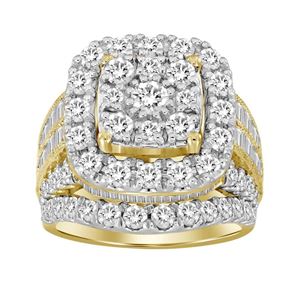 10kyg 3.00cttw Round/Baguette Ladies Diamond Ring