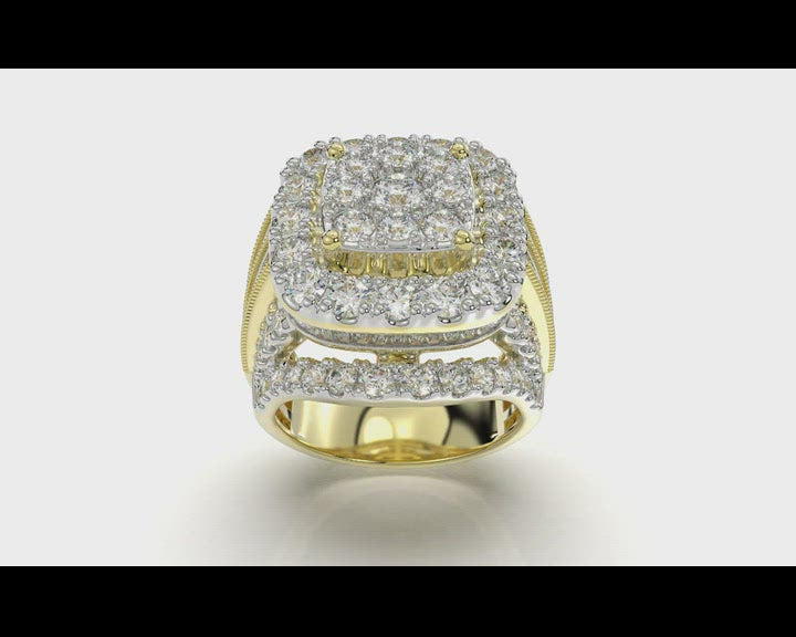 10kyg 3.00cttw Round/Baguette Ladies Diamond Ring