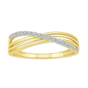 10kyg 1/12 cttw Diamond Crossover band