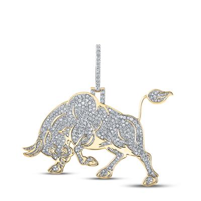 10kyg 2.00cttw Diamond Bull Pendant Celebration Jewelers
