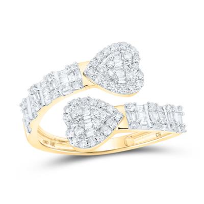 10kt Gold 5/8 cttw Baguette Diamond Heart Ring