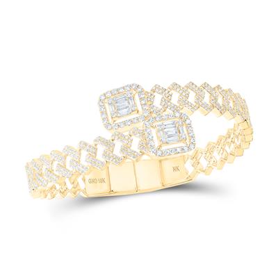 10kt Yellow Gold 4 5/8 cttw Diamond Mens Cuff Bracelet