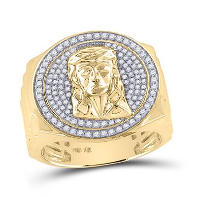 10kyg 5/8 cttw Jesus Face Ring