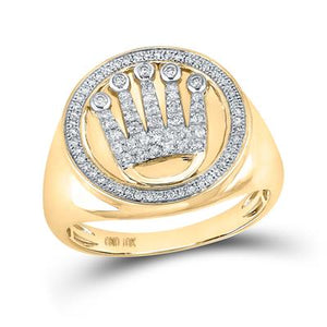 10kyg 3/8 cttw diamond Mens Crown Ring